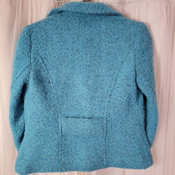 CAbi Charming Jacket Teal Boucle Wool Blend Blazer - Picture 5 of 9